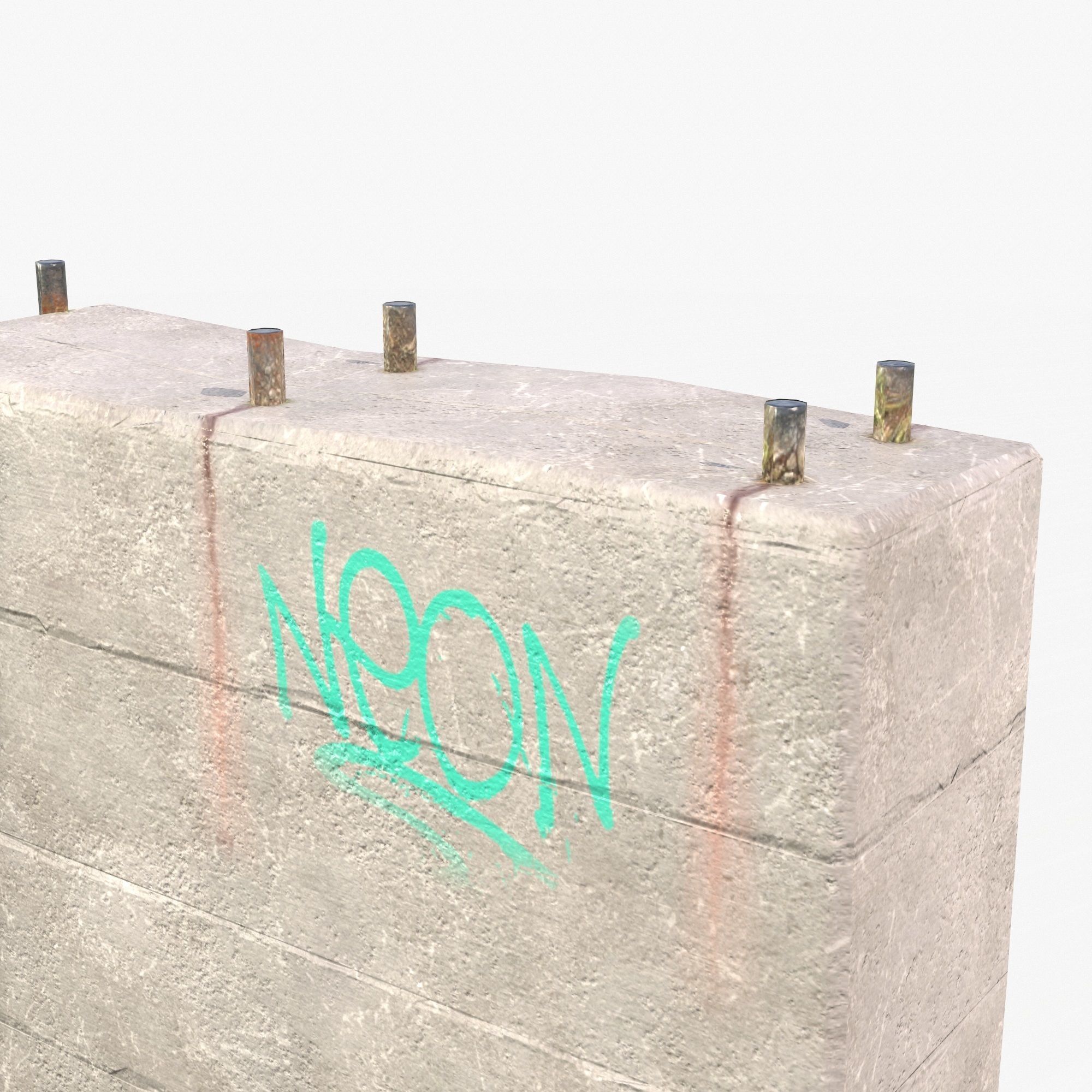 Street Barrier PBR Low-poly 3D model_12
