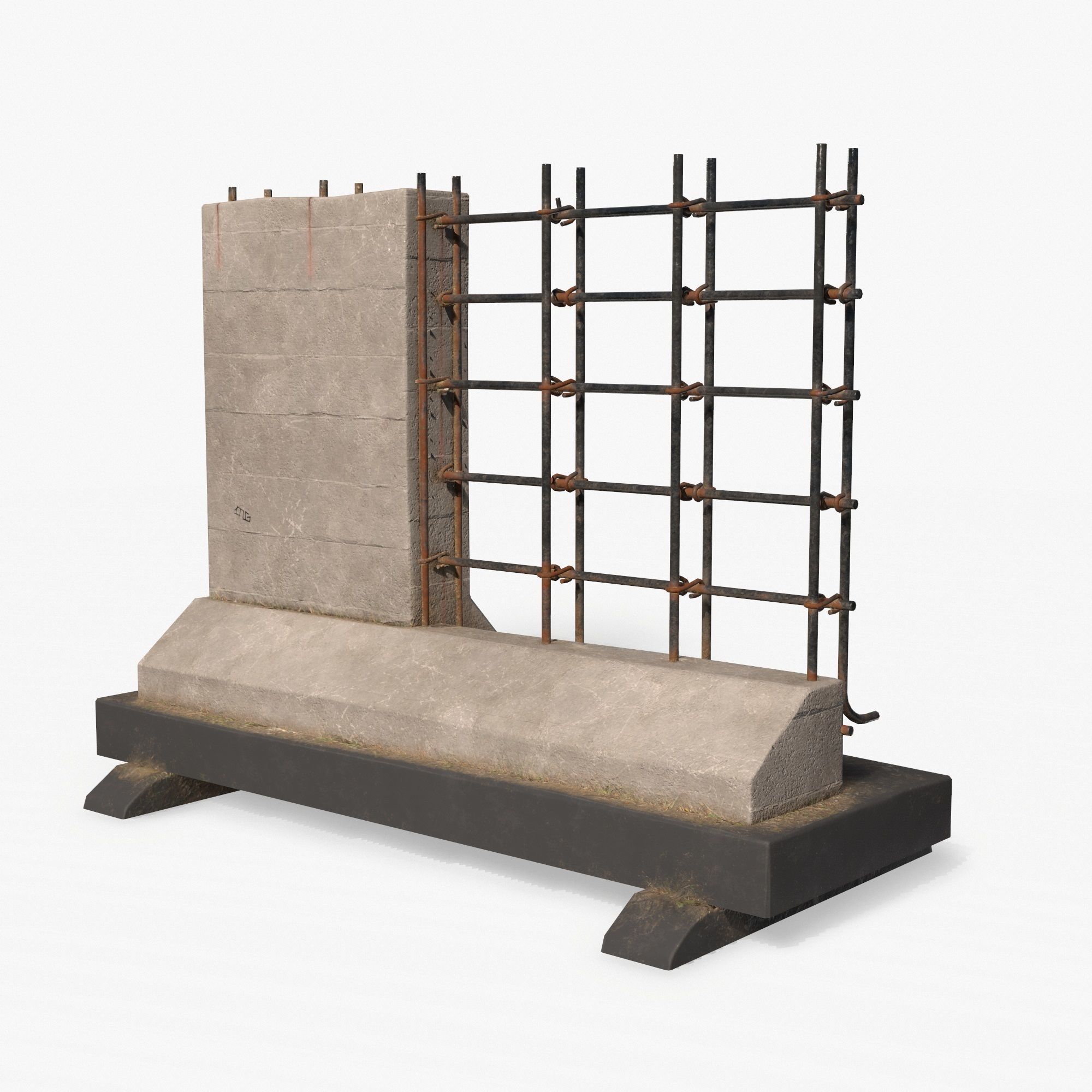 Street Barrier PBR Low-poly 3D model_5