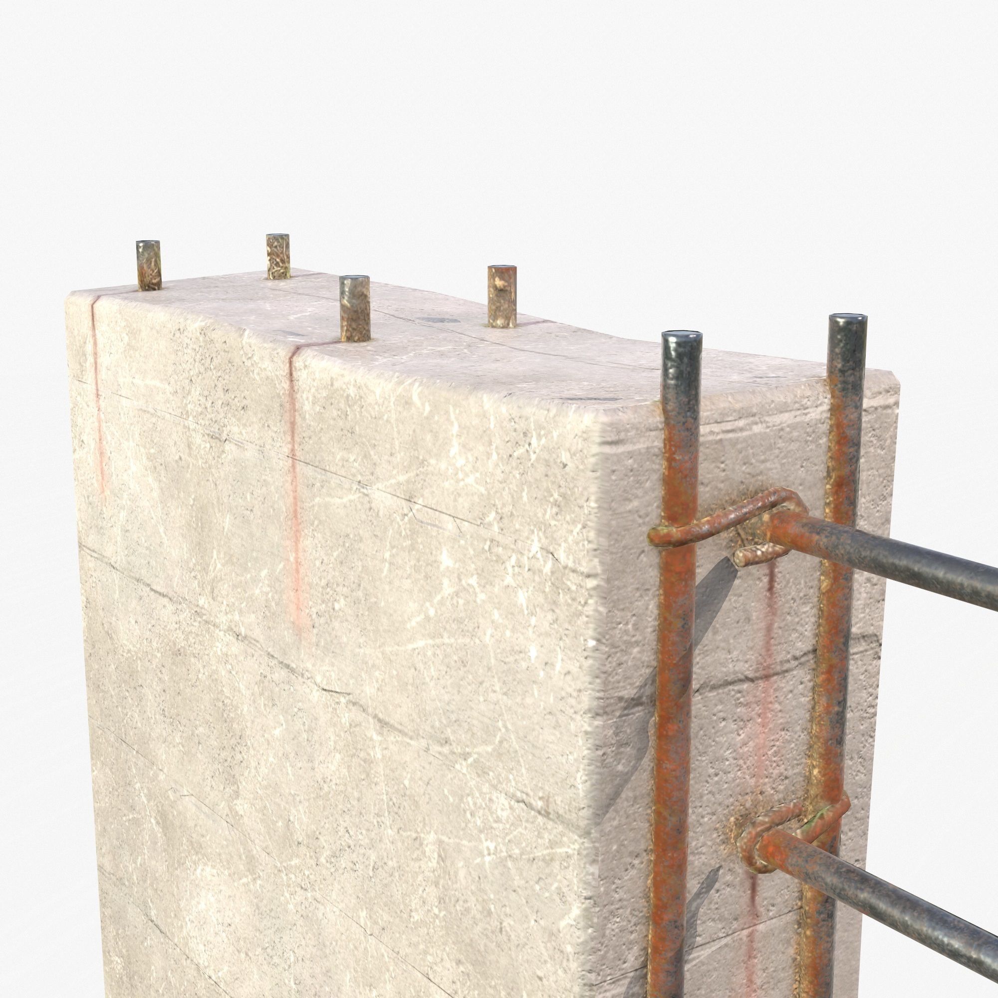 Street Barrier PBR Low-poly 3D model_10