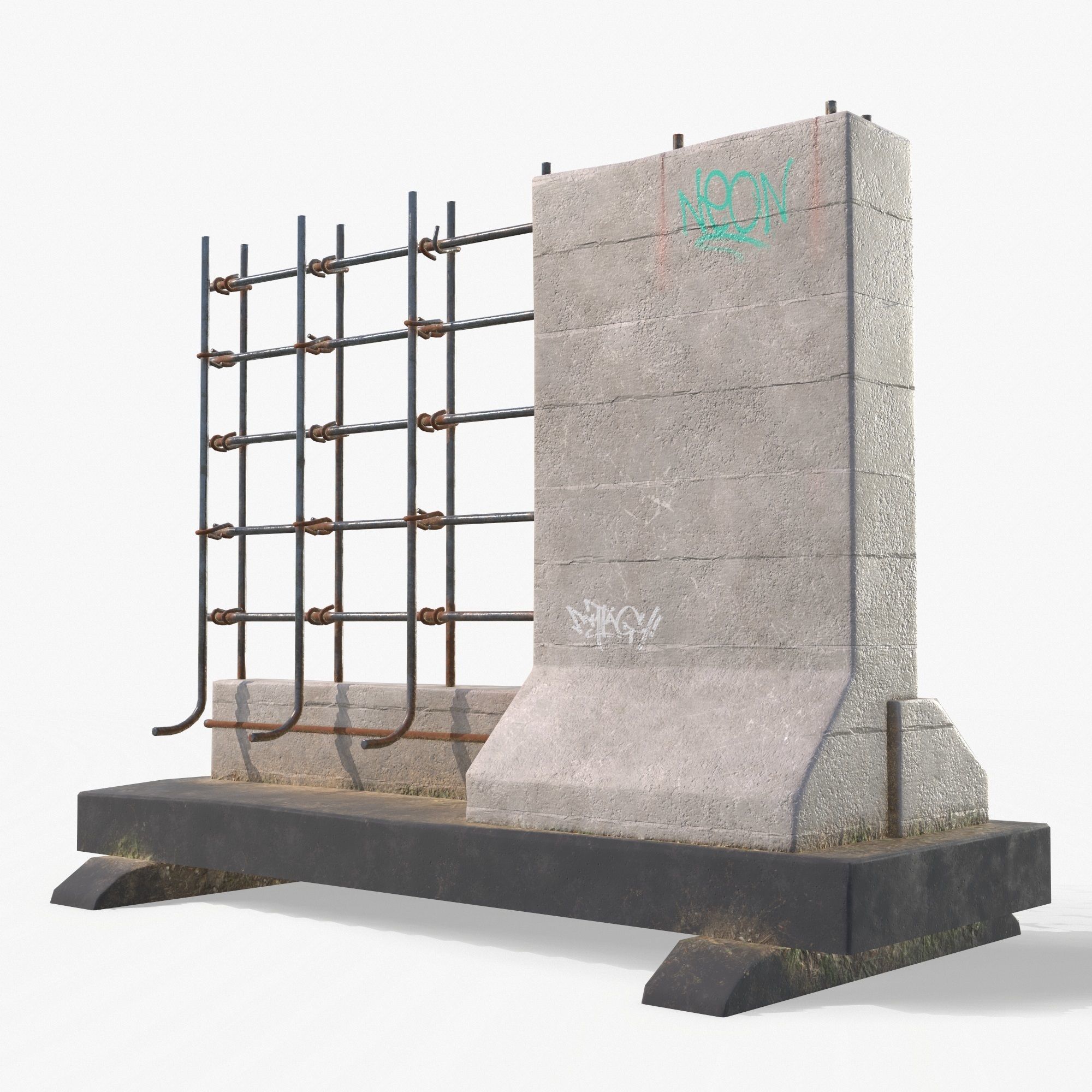 Street Barrier PBR Low-poly 3D model_8