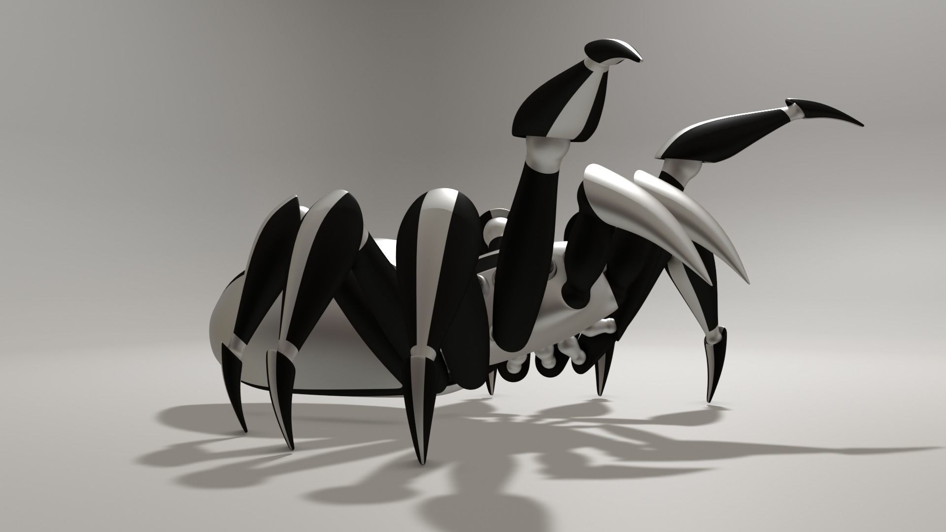 Spider Robot Low-poly 3D model_10