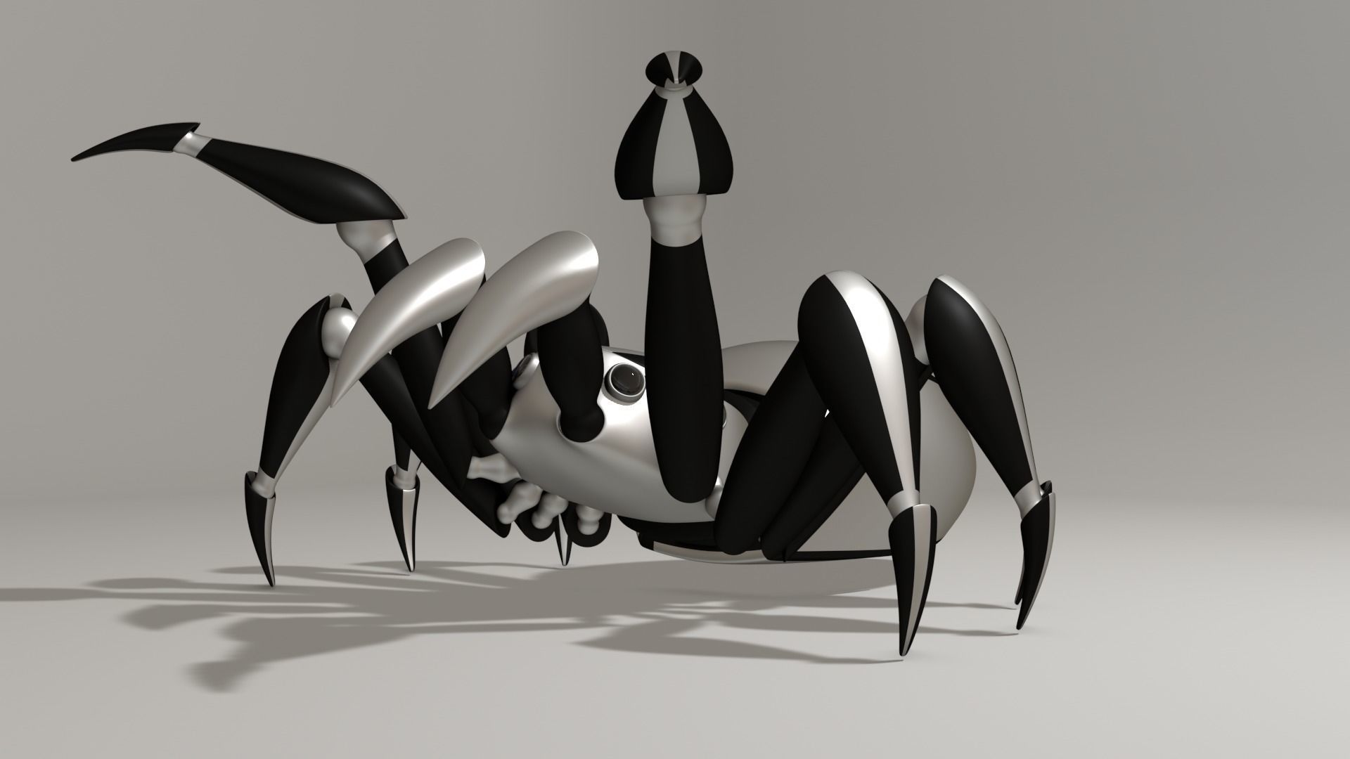 Spider Robot Low-poly 3D model_11