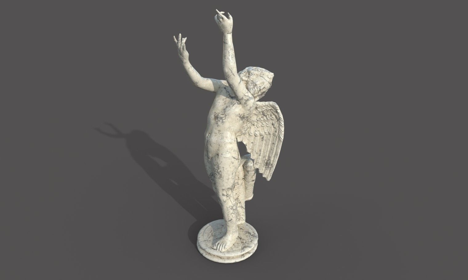 Statue of Cupid 2 Low-poly 3D model_19