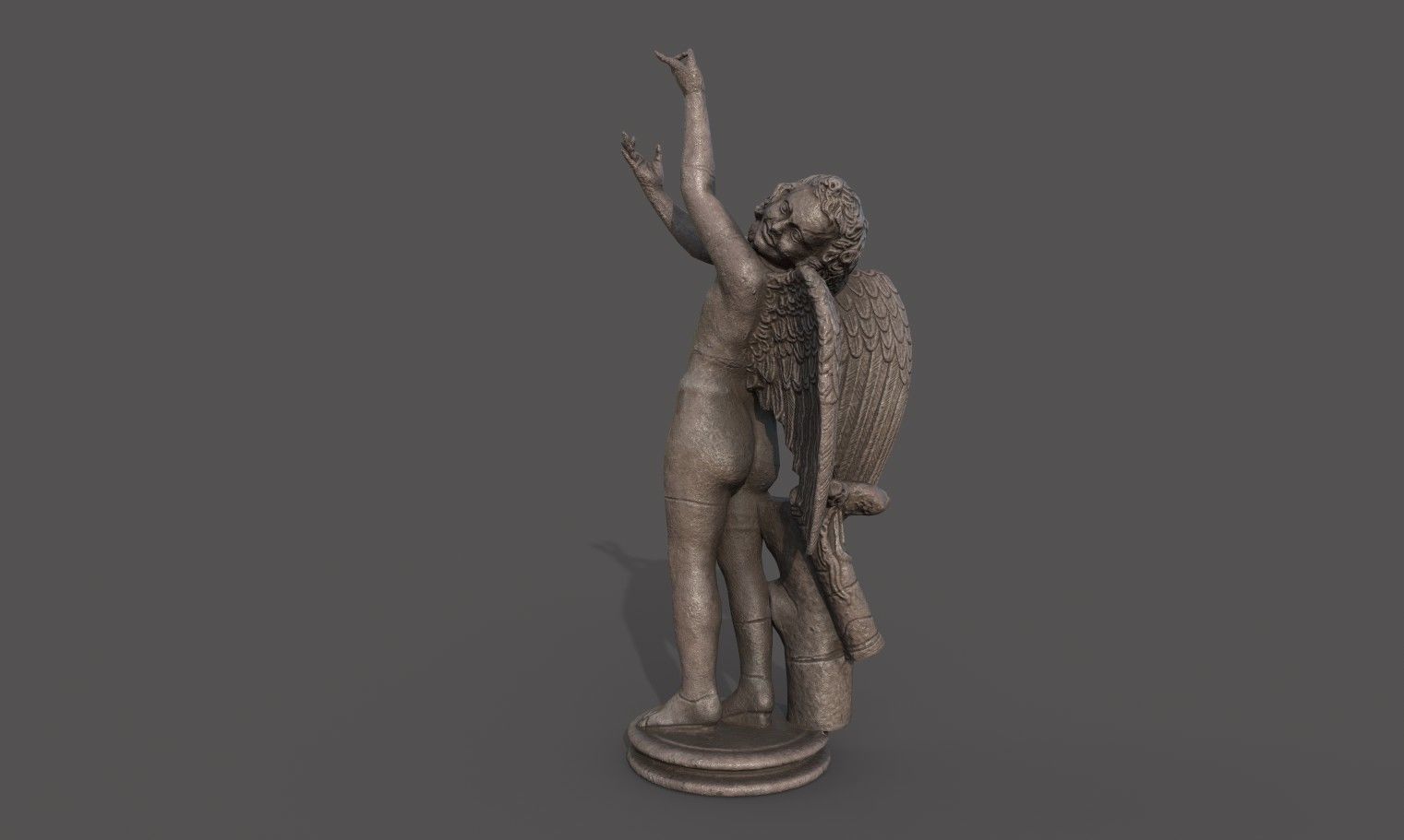 Statue of Cupid 2 Low-poly 3D model_2