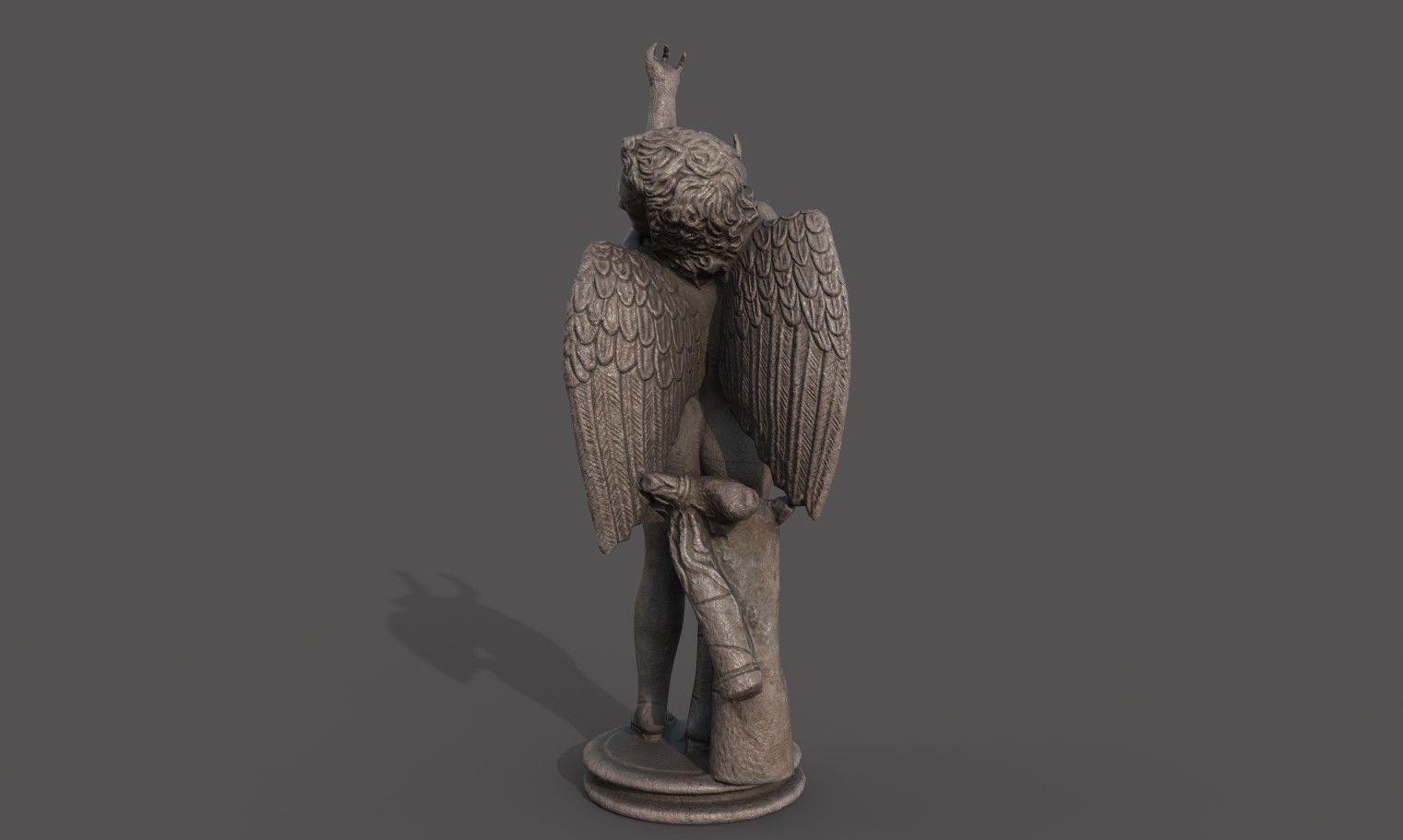 Statue of Cupid 2 Low-poly 3D model_8