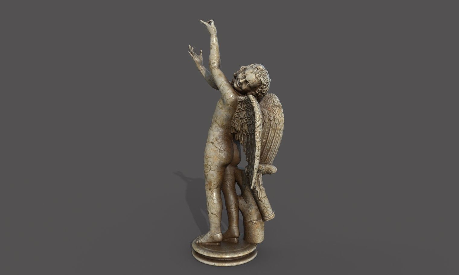 Statue of Cupid 2 Low-poly 3D model_16