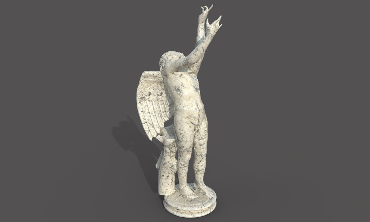 Statue of Cupid 2 Low-poly 3D model_22