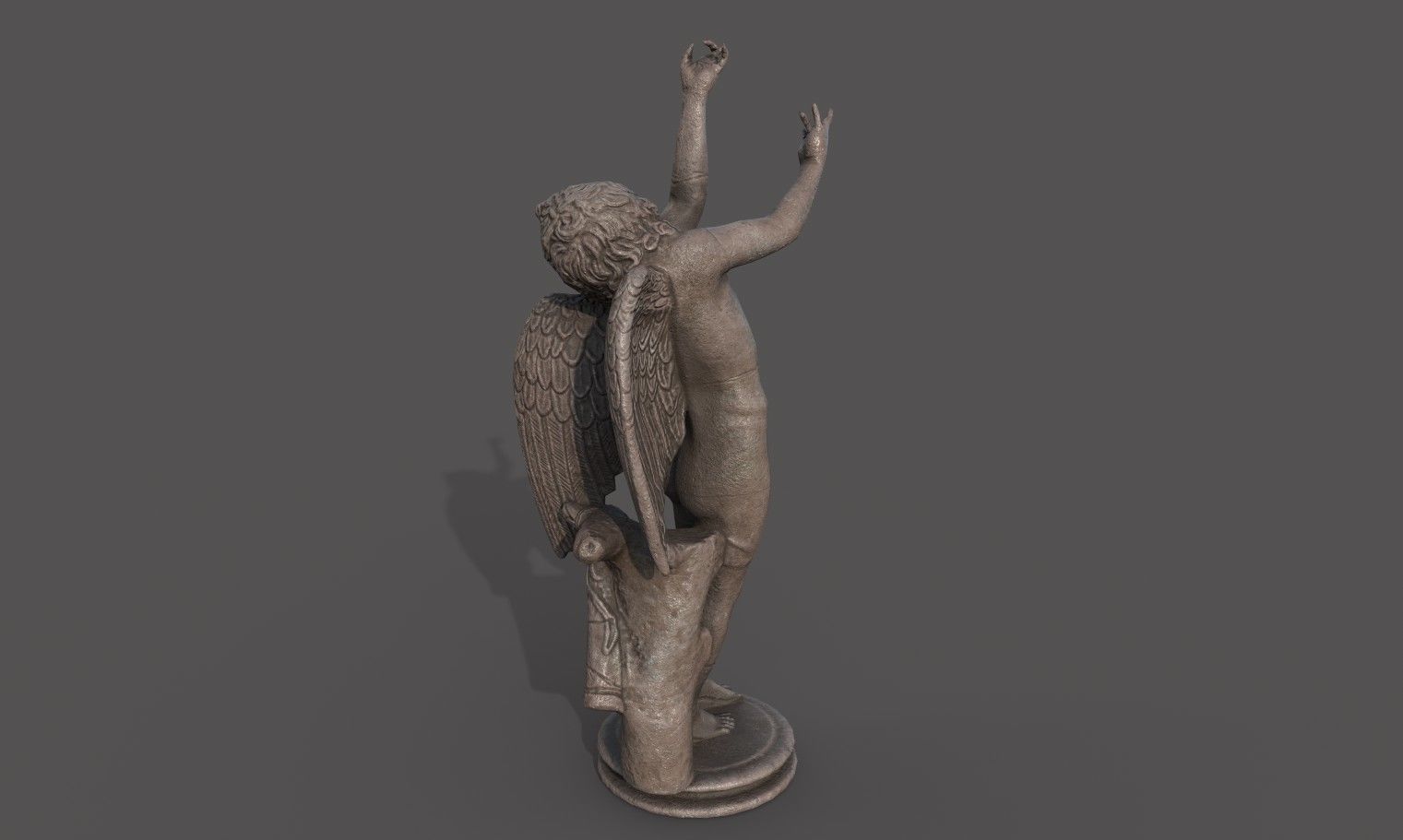 Statue of Cupid 2 Low-poly 3D model_7