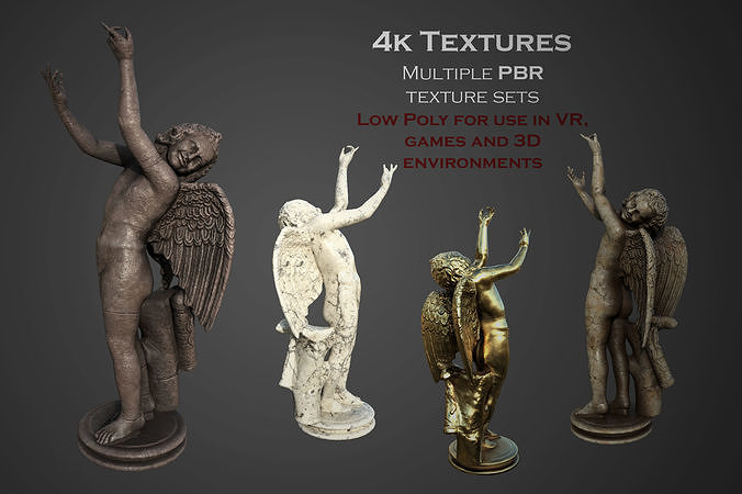 Statue of Cupid 2 Low-poly 3D model