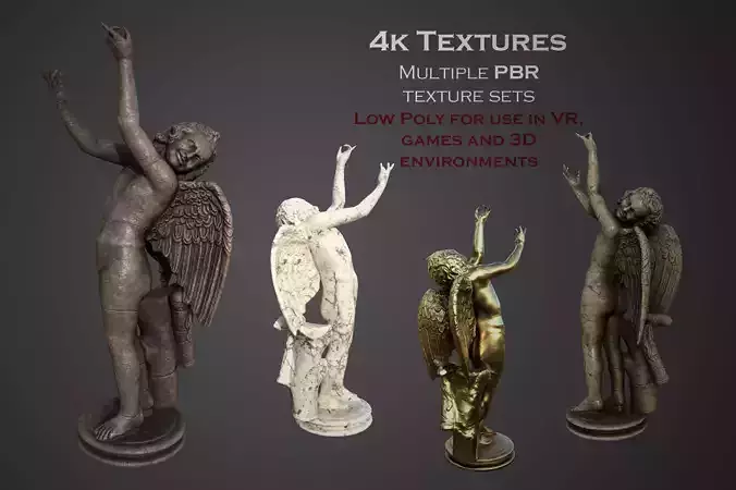 Statue of Cupid 2 Low-poly 3D model