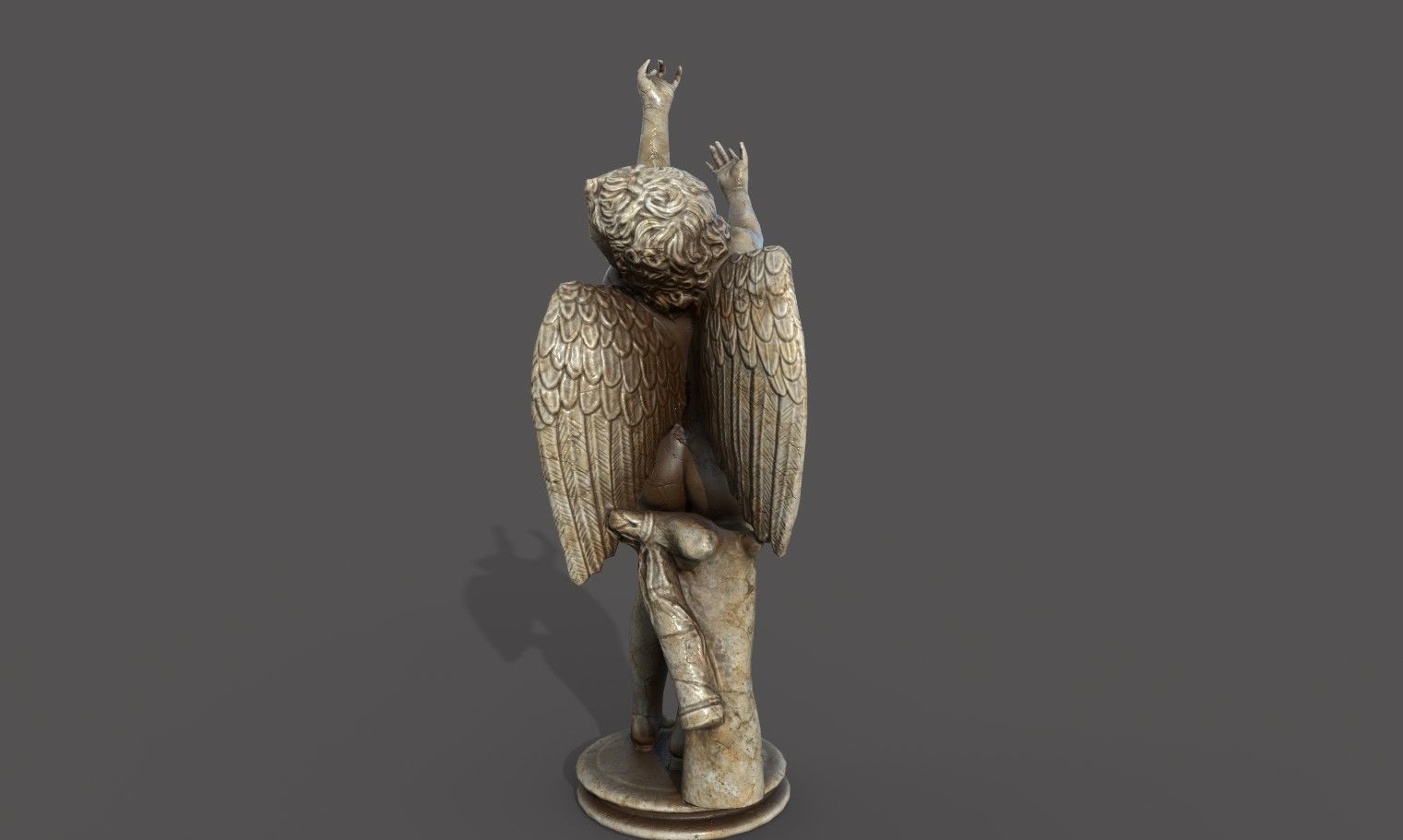 Statue of Cupid 2 Low-poly 3D model_15