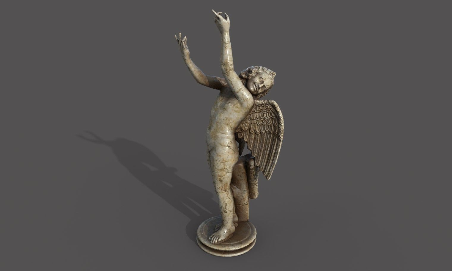 Statue of Cupid 2 Low-poly 3D model_10