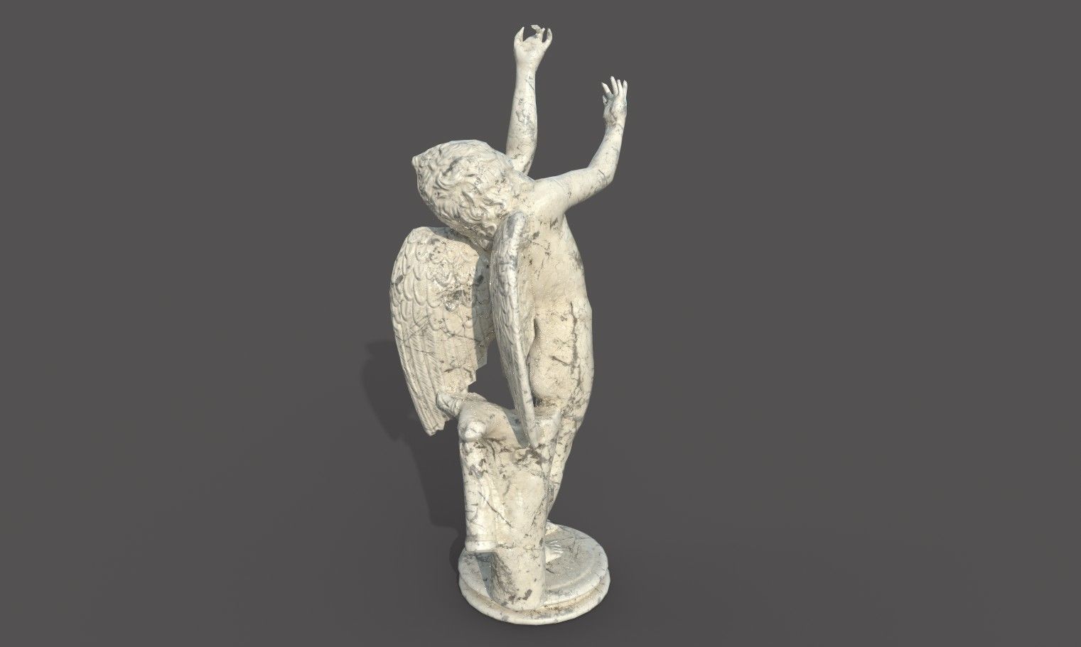 Statue of Cupid 2 Low-poly 3D model_24