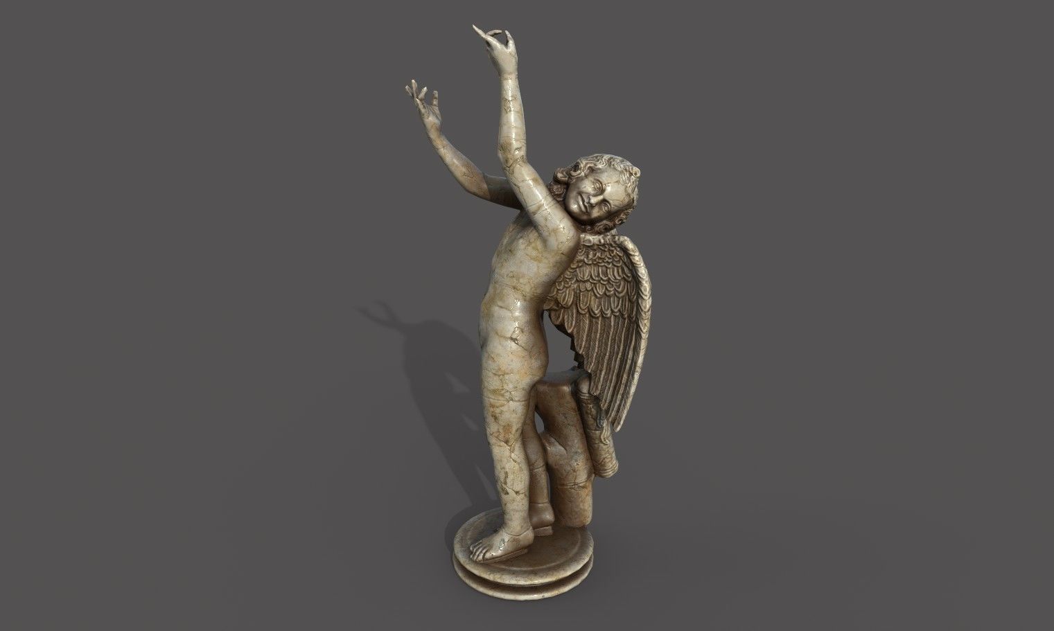 Statue of Cupid 2 Low-poly 3D model_9