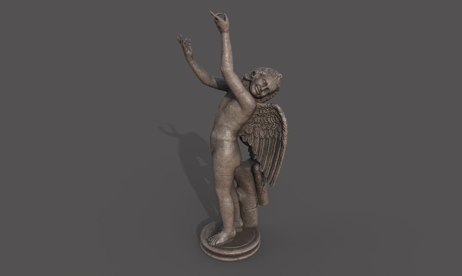 Statue of Cupid 2 Low-poly 3D model_1