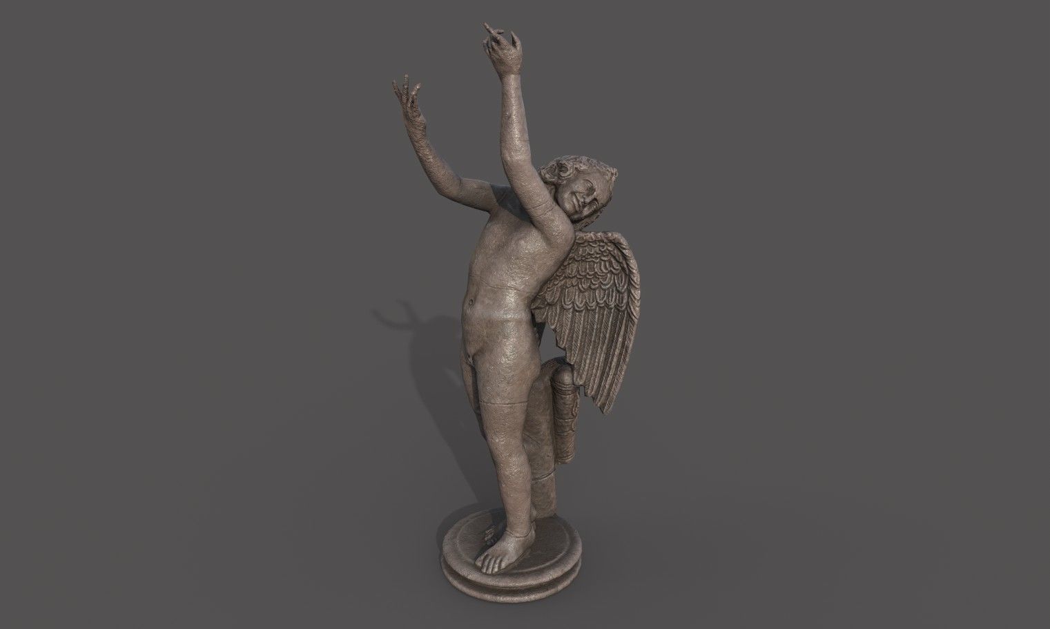 Statue of Cupid 2 Low-poly 3D model_3