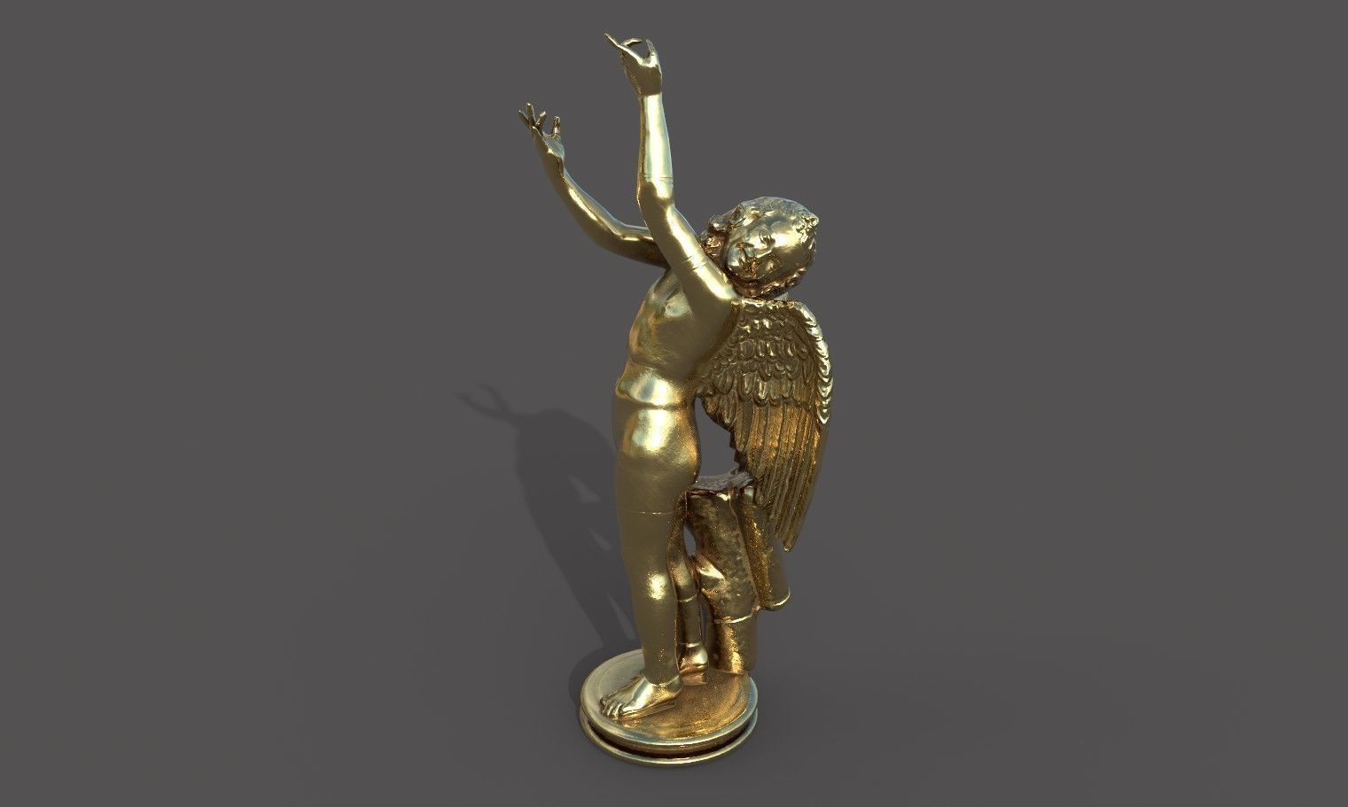 Statue of Cupid 2 Low-poly 3D model_33