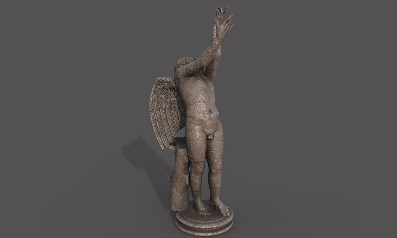 Statue of Cupid 2 Low-poly 3D model_5