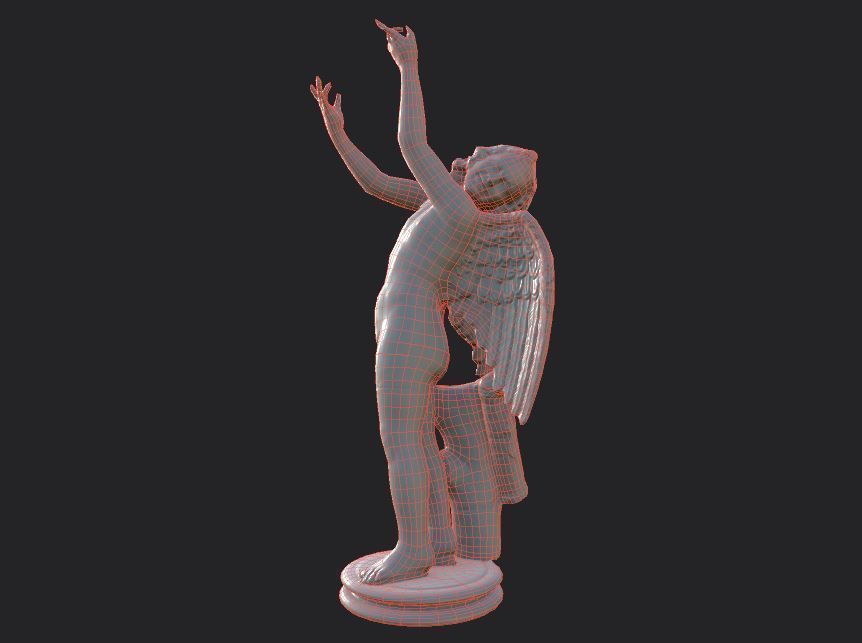 Statue of Cupid 2 Low-poly 3D model_35