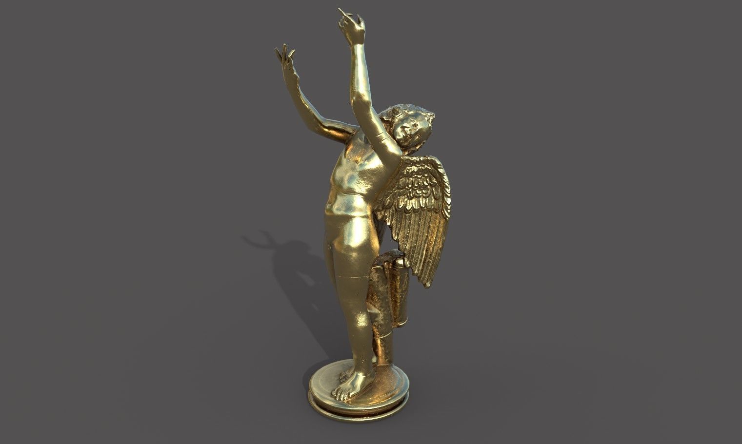 Statue of Cupid 2 Low-poly 3D model_27