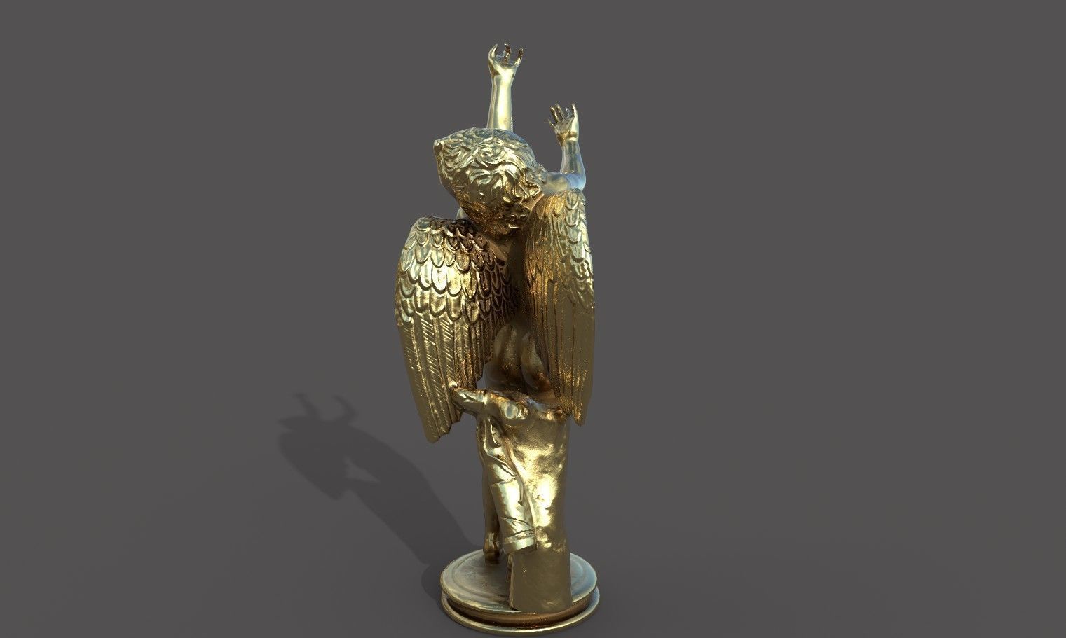 Statue of Cupid 2 Low-poly 3D model_32