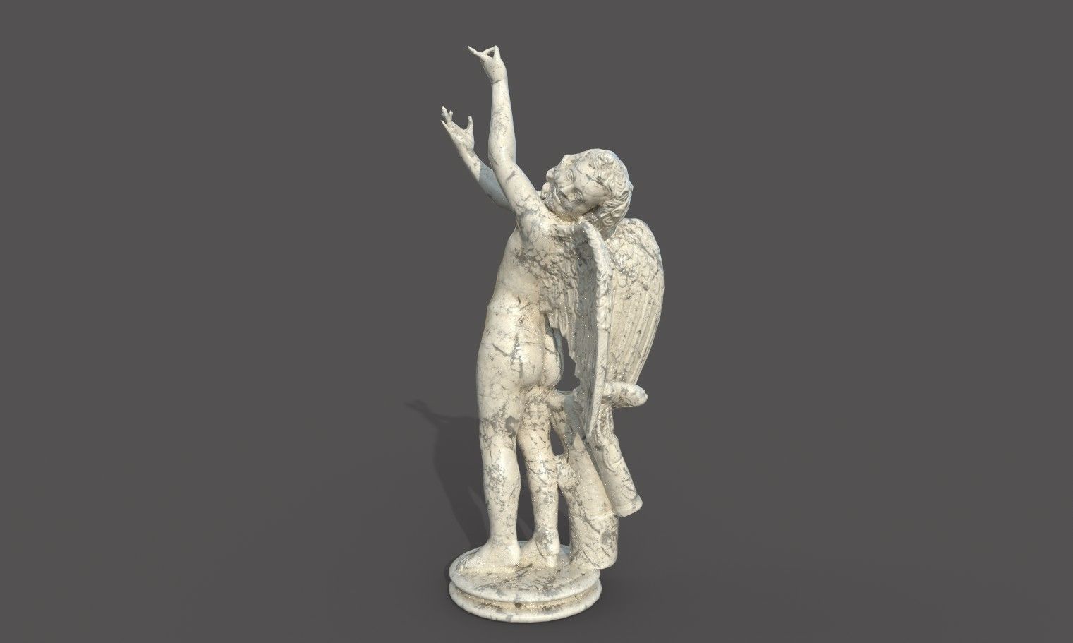 Statue of Cupid 2 Low-poly 3D model_17