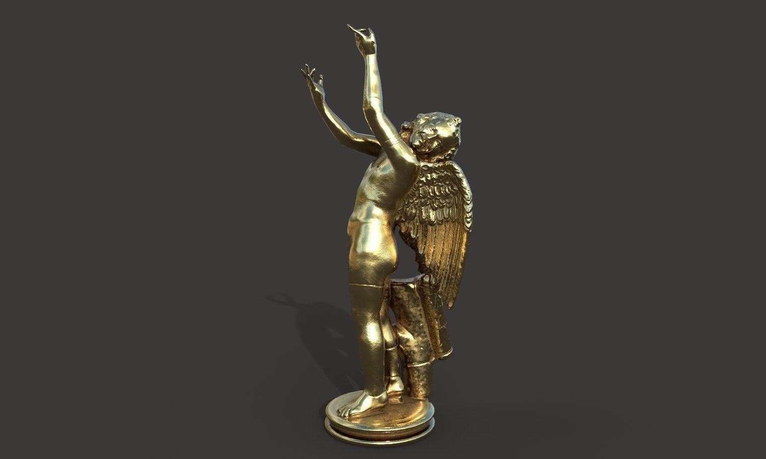 Statue of Cupid 2 Low-poly 3D model_26