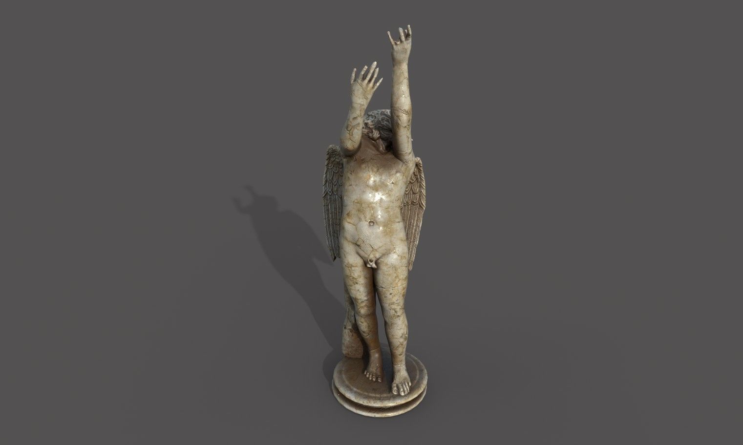 Statue of Cupid 2 Low-poly 3D model_11