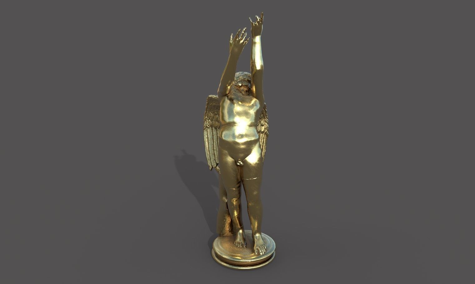 Statue of Cupid 2 Low-poly 3D model_28