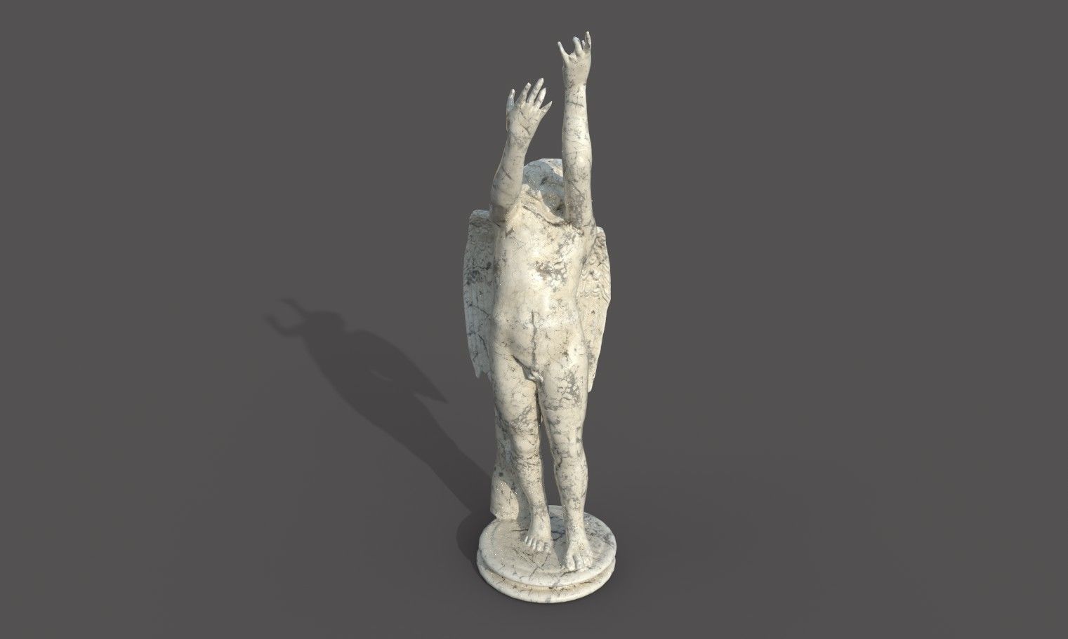 Statue of Cupid 2 Low-poly 3D model_20