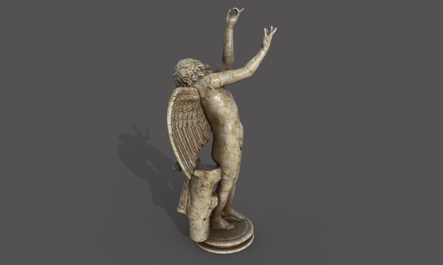 Statue of Cupid 2 Low-poly 3D model_13