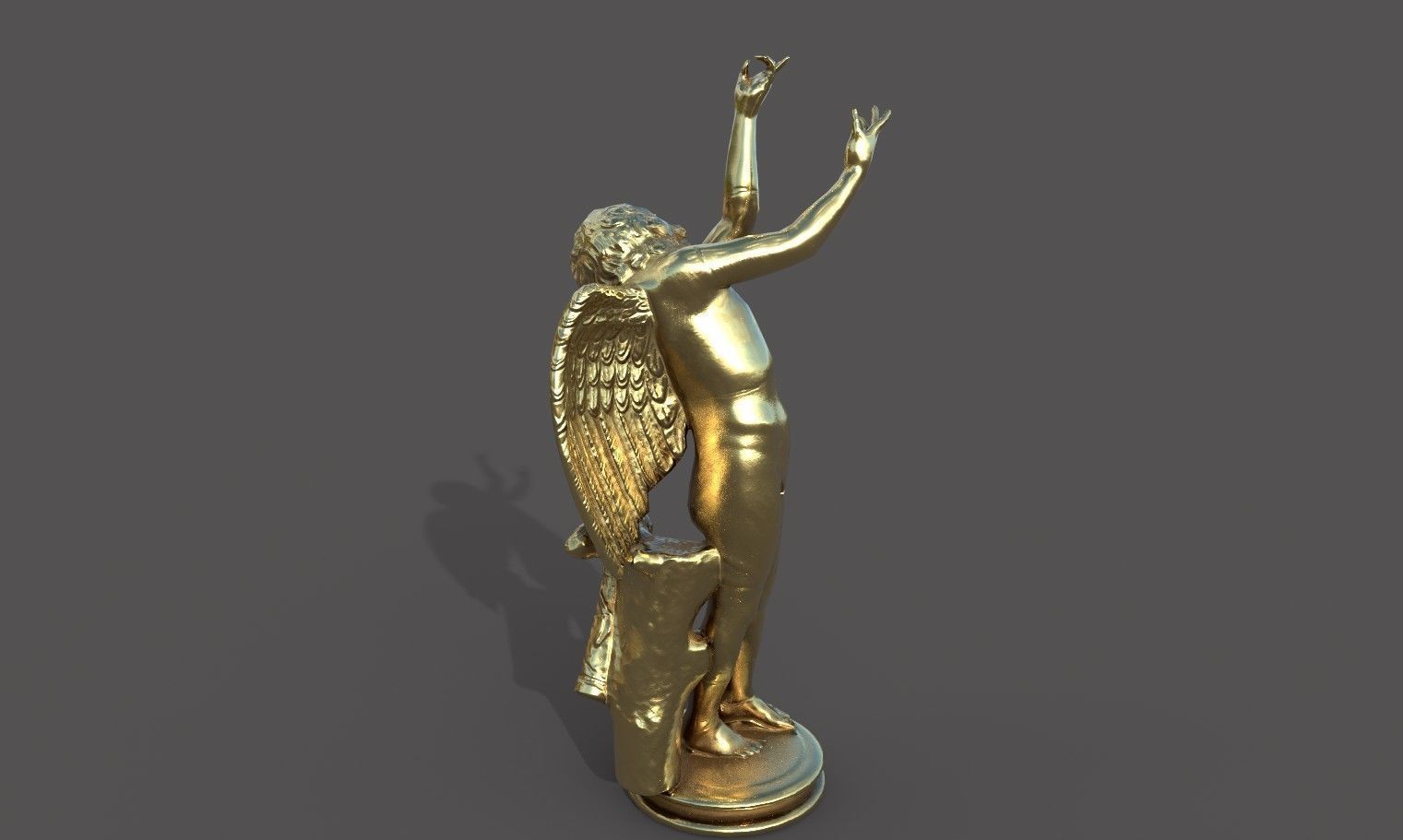 Statue of Cupid 2 Low-poly 3D model_30