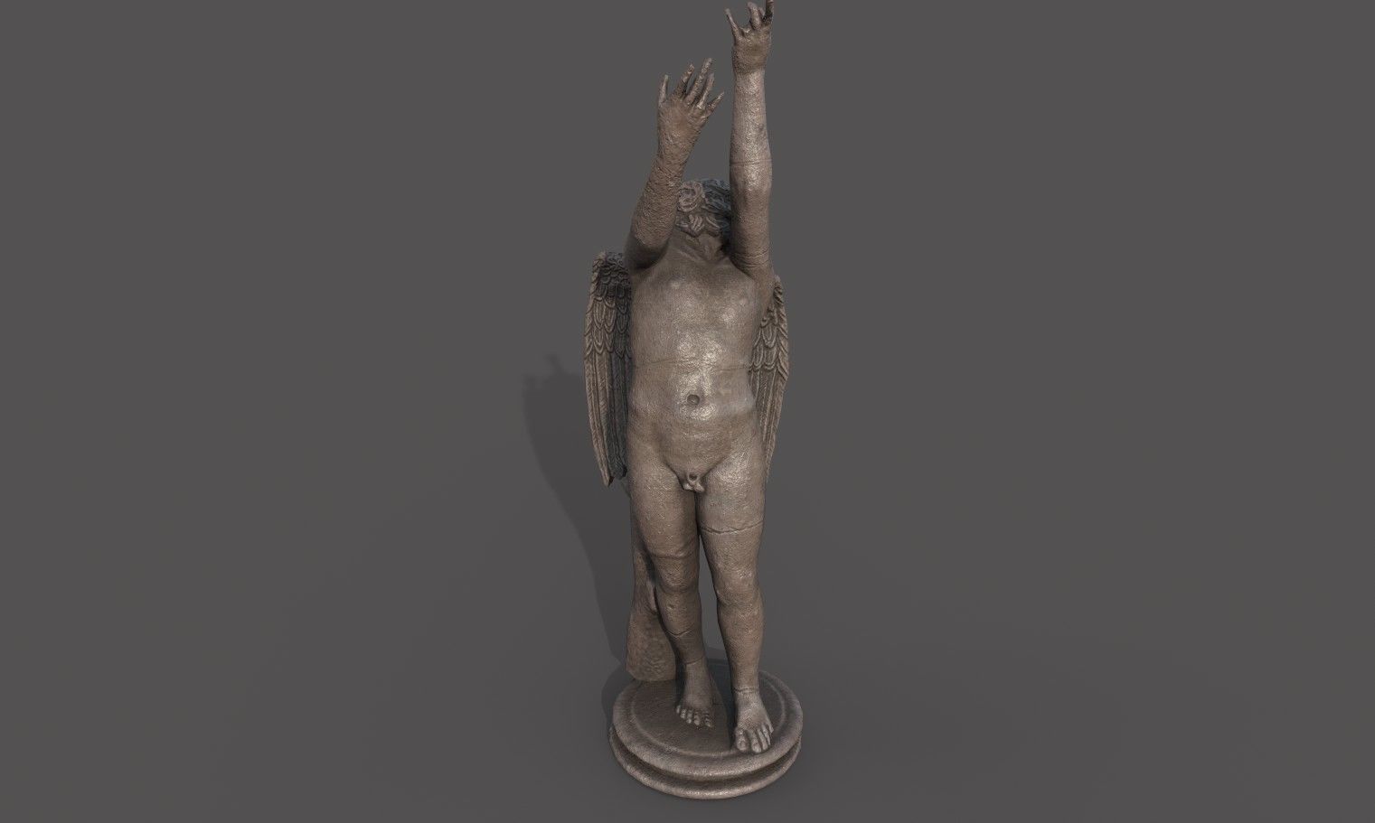 Statue of Cupid 2 Low-poly 3D model_4