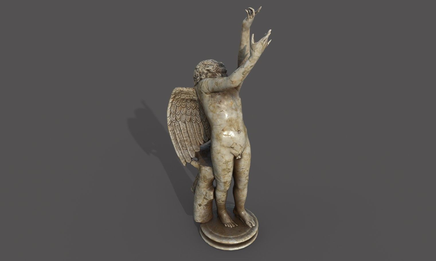 Statue of Cupid 2 Low-poly 3D model_12