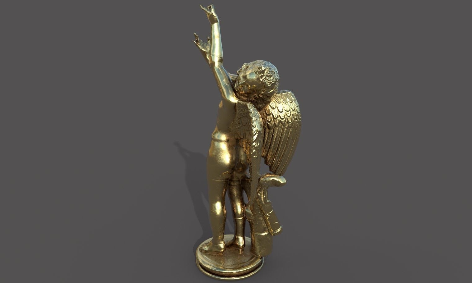 Statue of Cupid 2 Low-poly 3D model_34