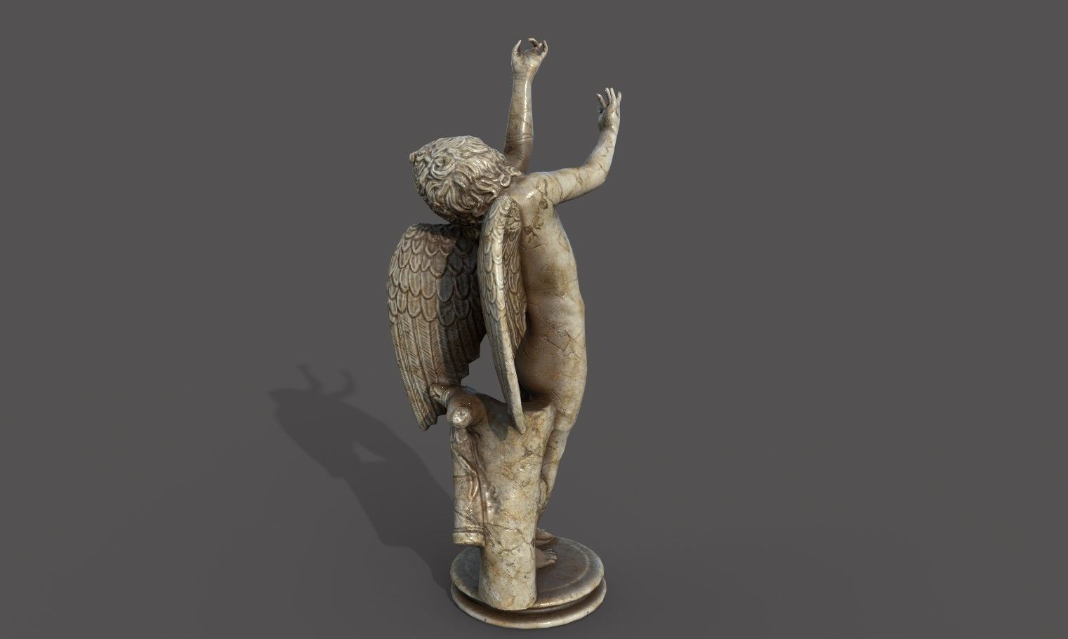 Statue of Cupid 2 Low-poly 3D model_14
