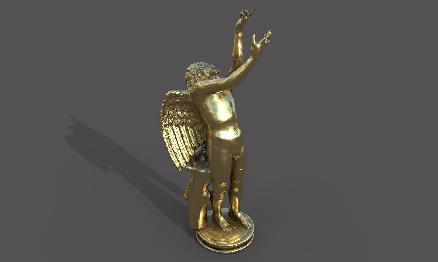 Statue of Cupid 2 Low-poly 3D model_29