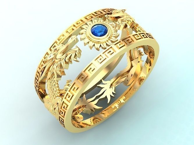 Double Dragon Ring - Dragon Rings  3D print model