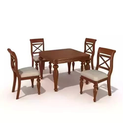 Chocolate Color Table And Chair Set