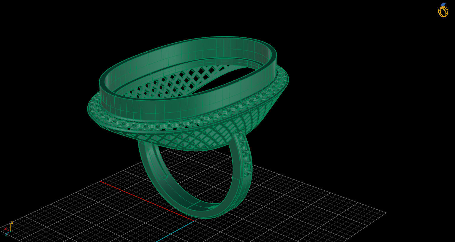 Turquoise Ring 3D print model_1