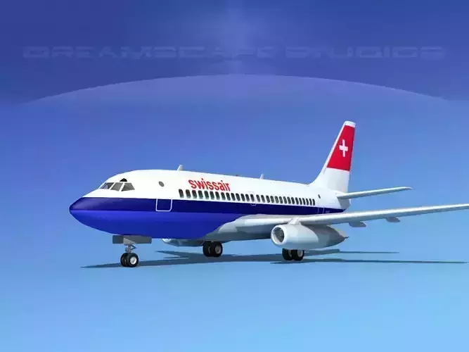 Boeing 737-100 Swissair 3D model