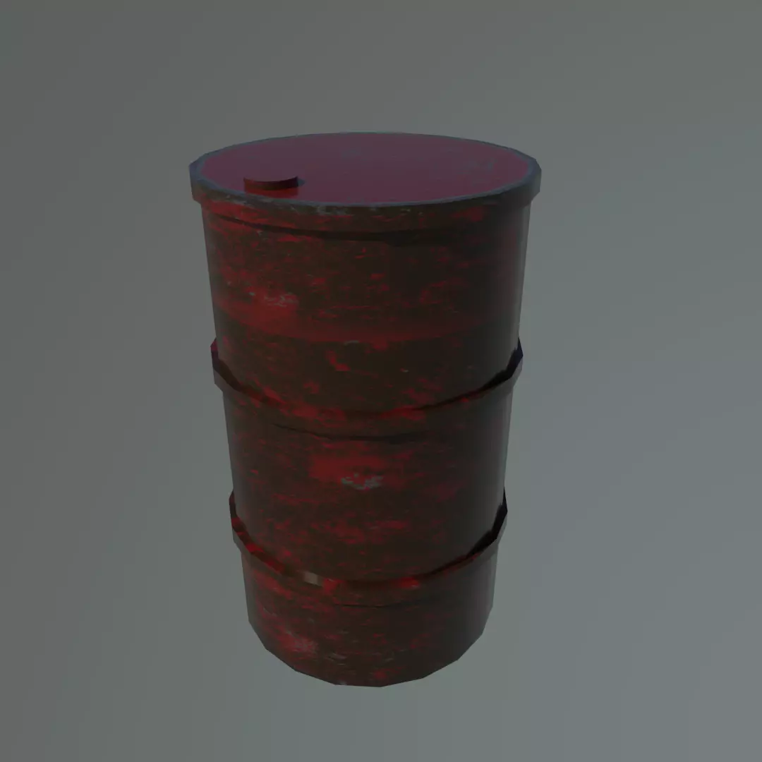 oil barrel rusted Free low-poly 3D model