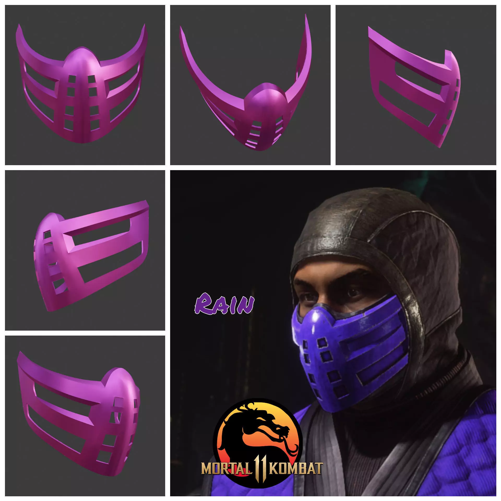 Rain mask from Mortal Kombat 11 - Classic 3D print model_0