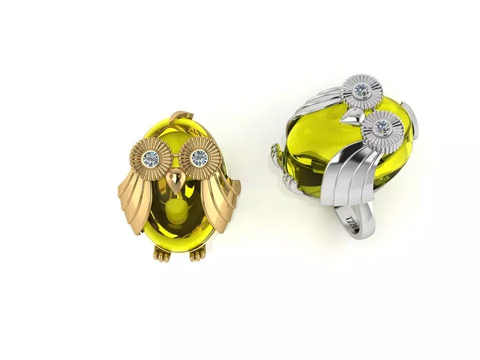 Owl Ring 3D print model