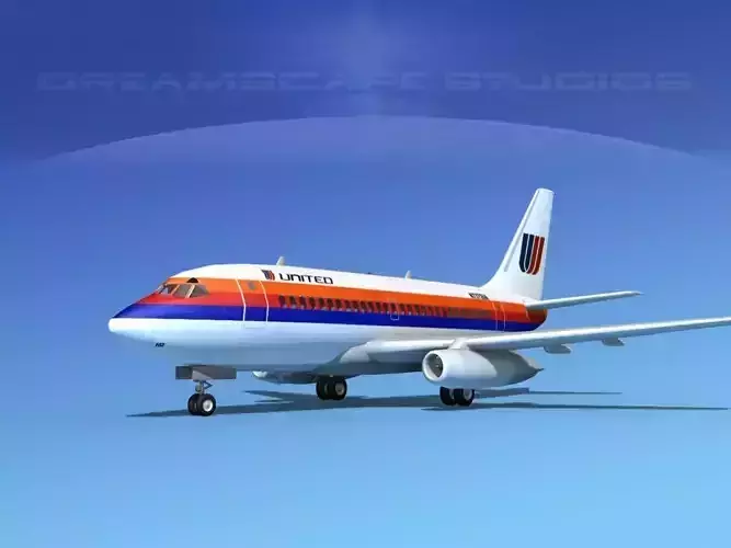 Boeing 737-100 United 1 3D model