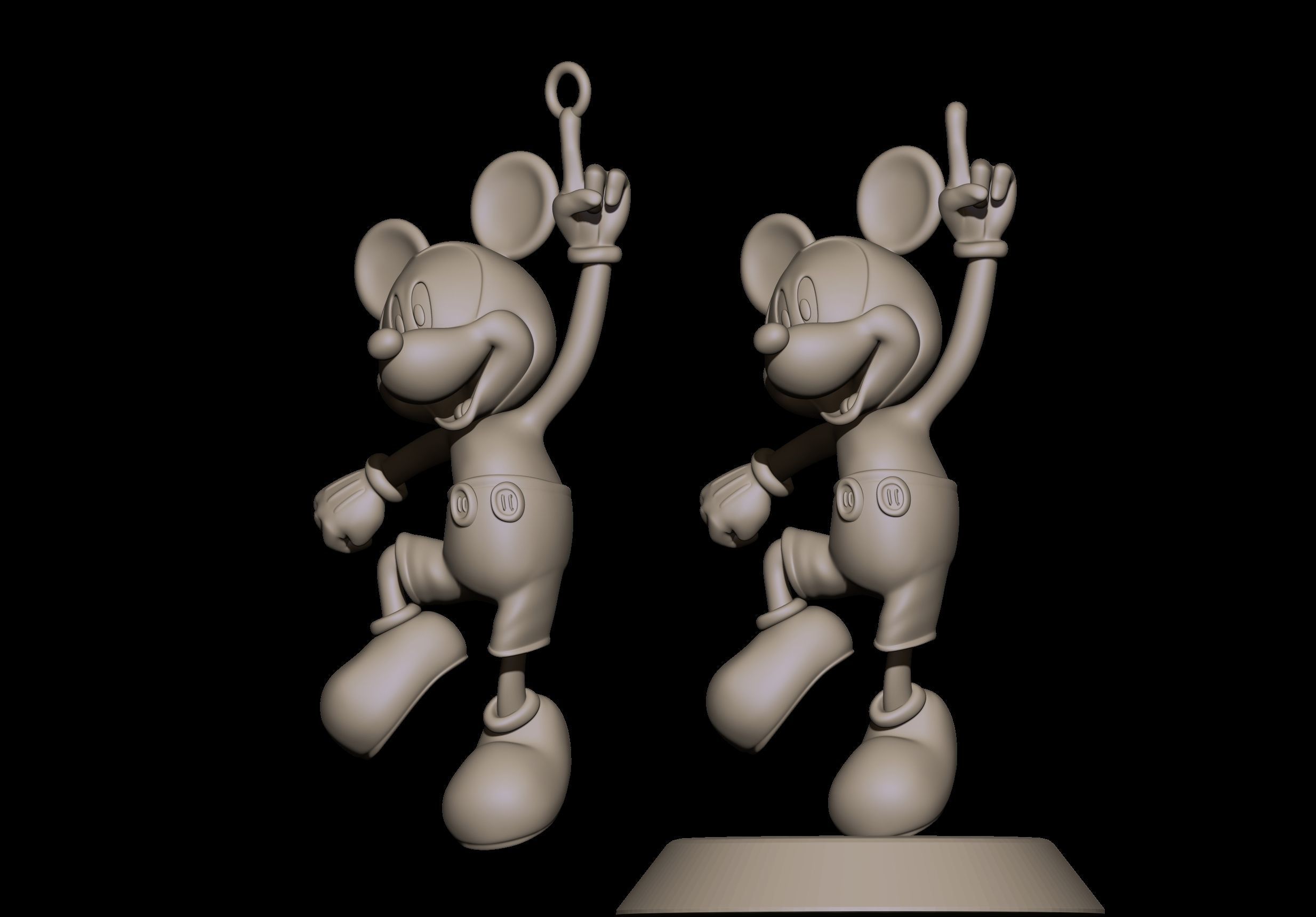 mickey pendant 3D print model_6