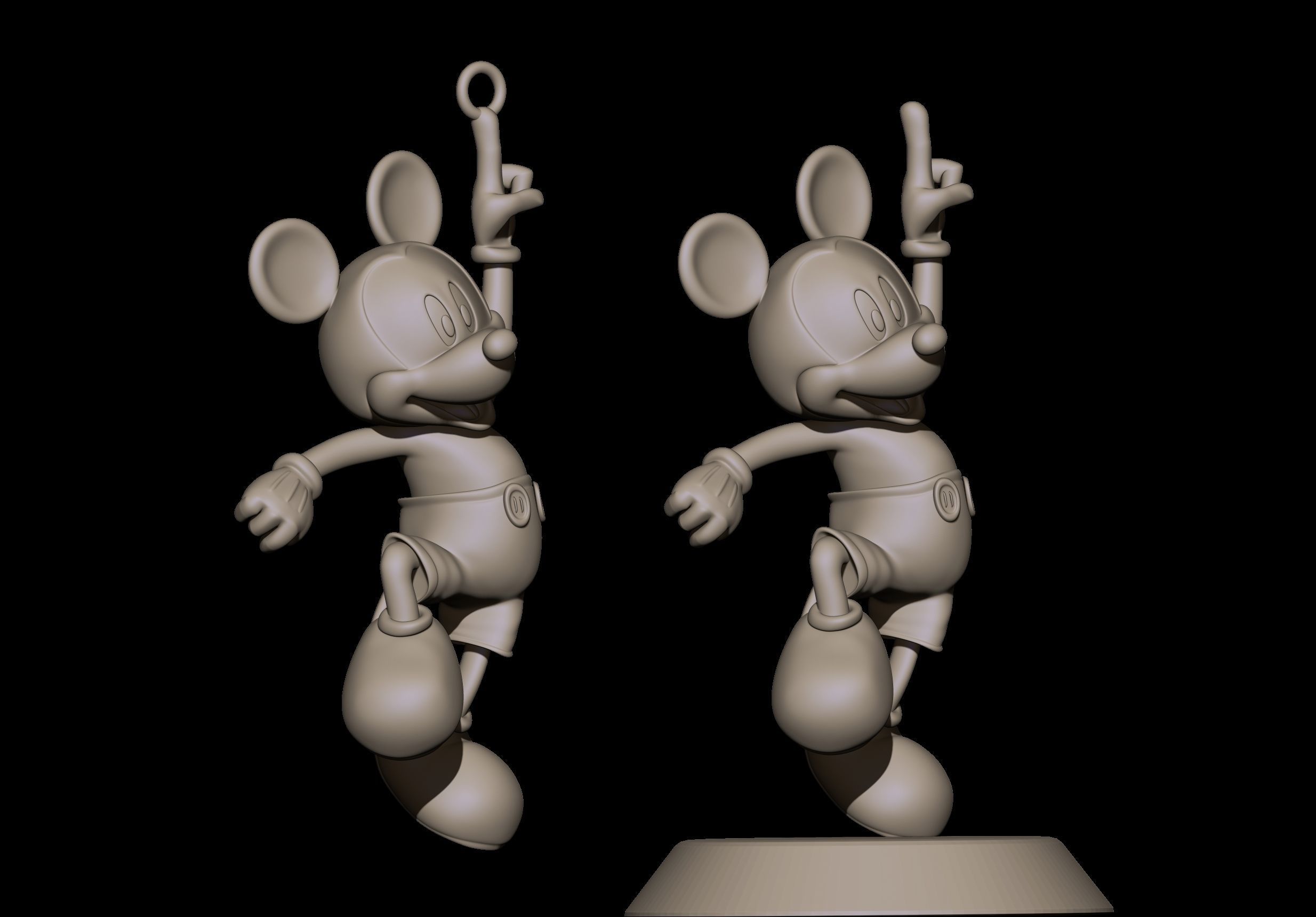 mickey pendant 3D print model_7