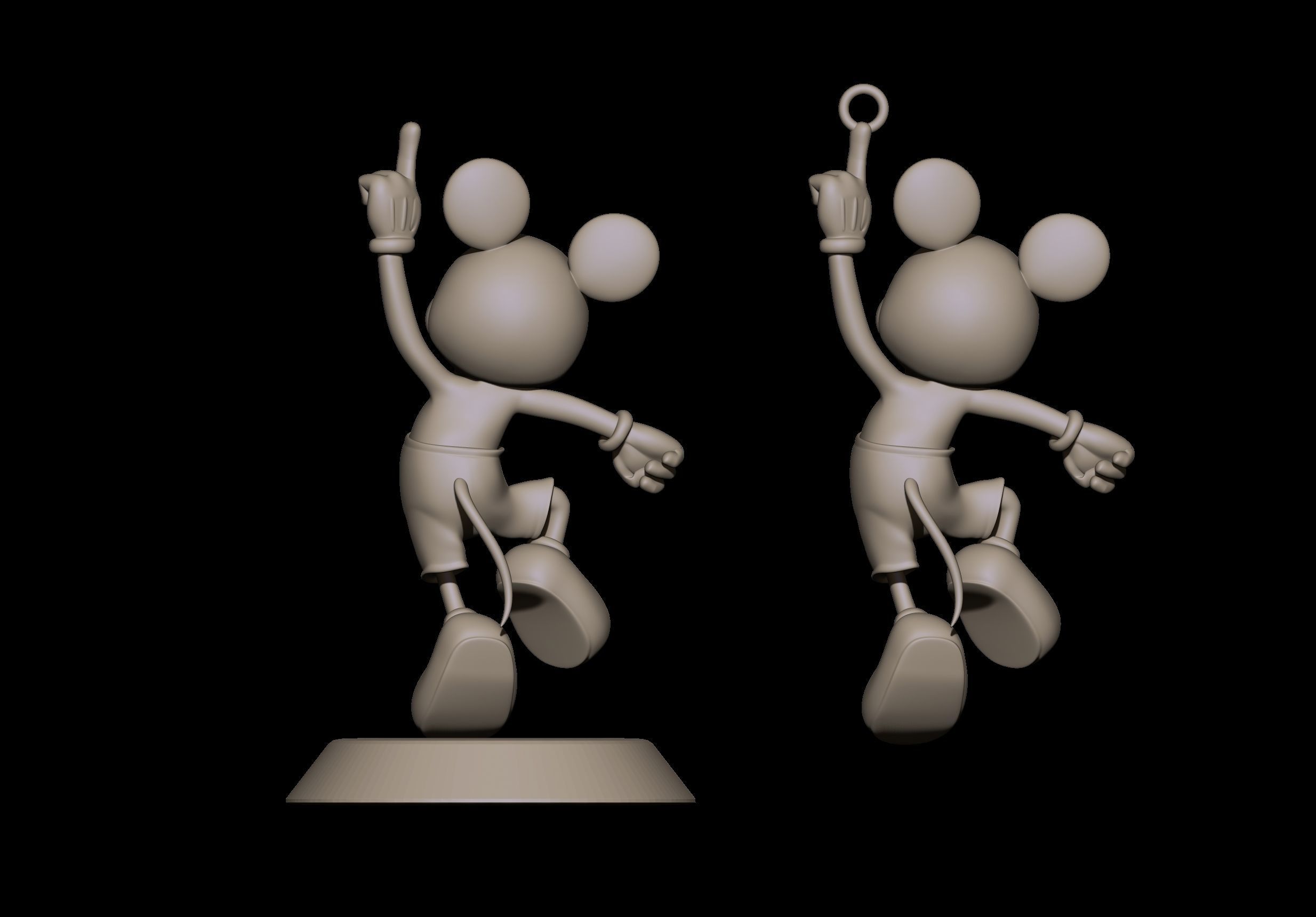 mickey pendant 3D print model_1