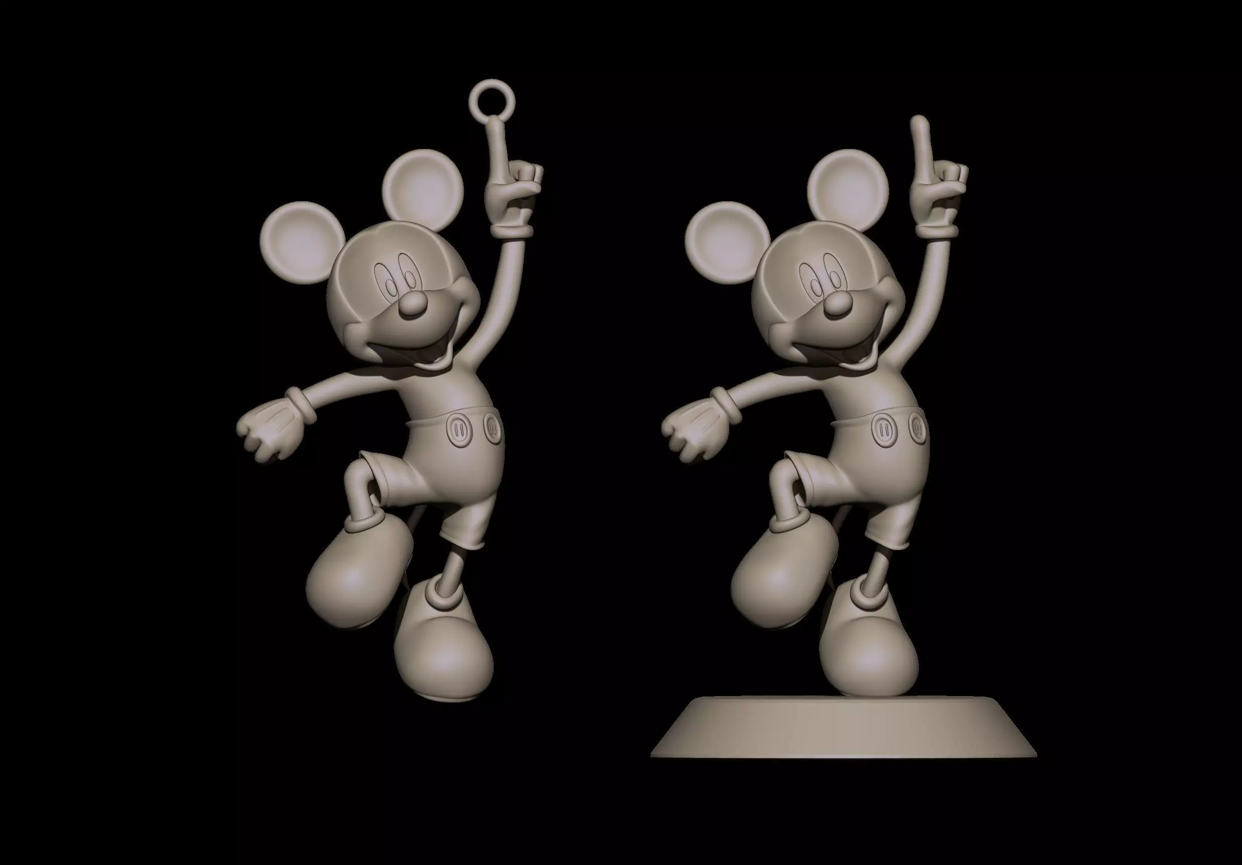 mickey pendant 3D print model_0
