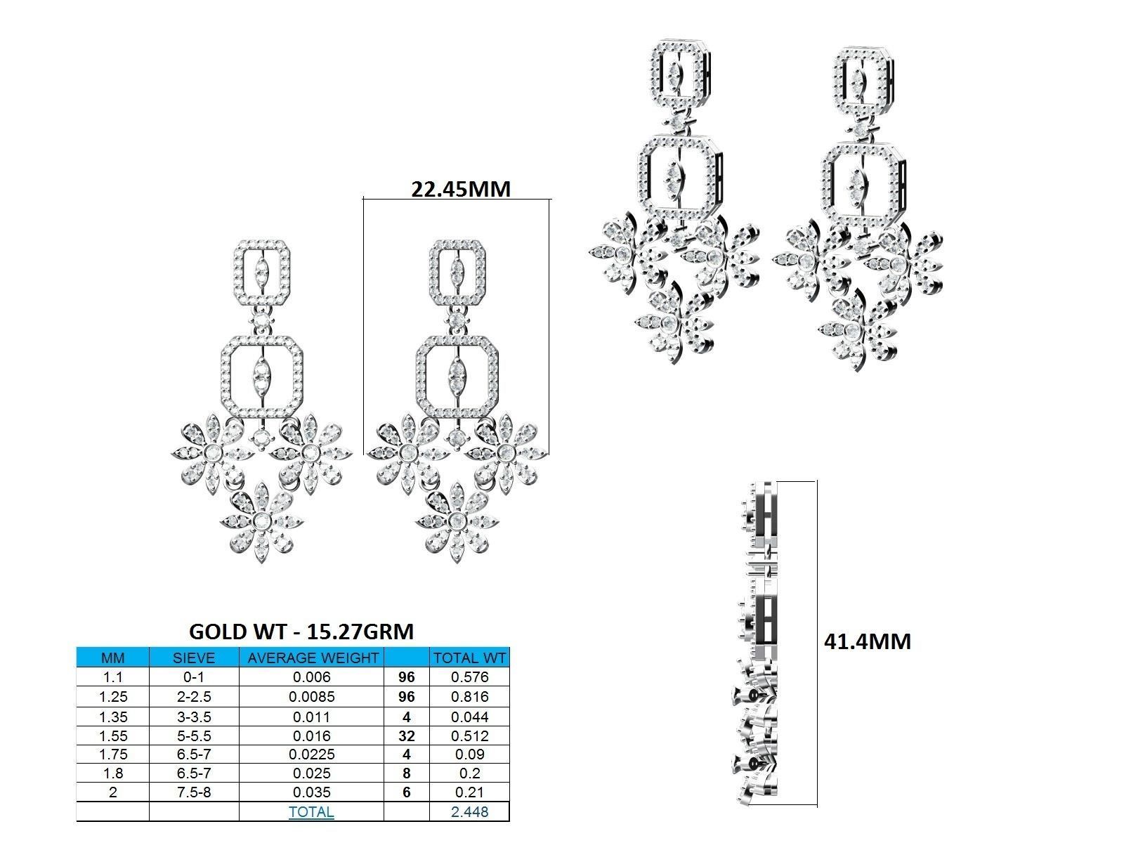 Women Earrings 3dm stl render detail 3D print model_18